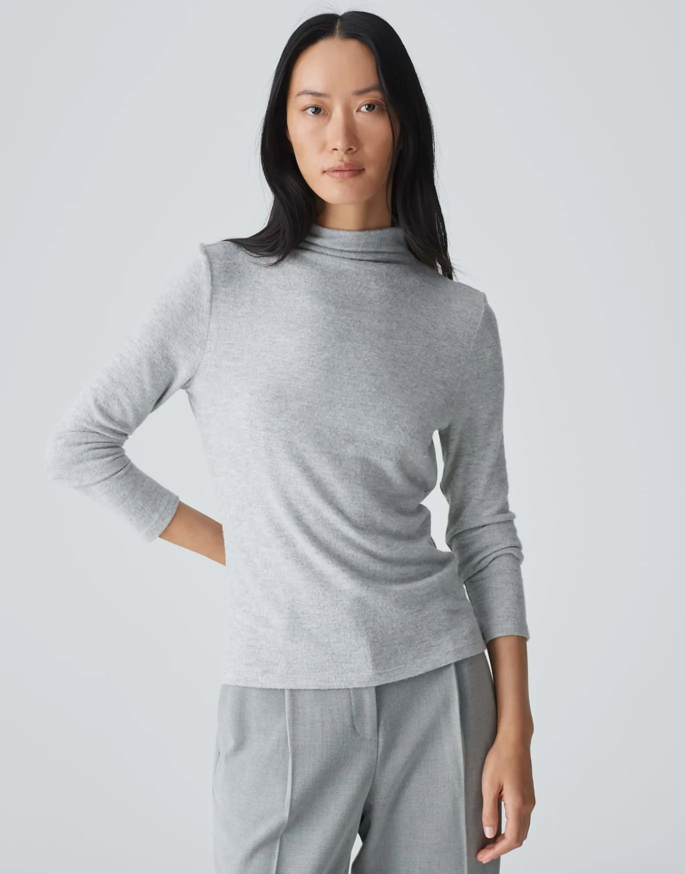 Damen OPUS Basics | Shirts^Basicshirt Sasemin Grau Online Bestellen