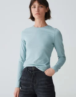 Damen OPUS Basics | Shirts^Basicshirt Smilla Blau Online Bestellen