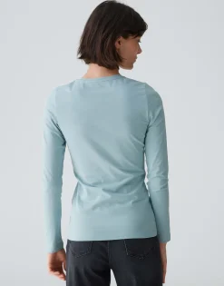 Damen OPUS Basics | Shirts^Basicshirt Smilla Blau Online Bestellen
