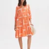 Damen OPUS Kleider^Blusenkleid Wulari Graphic Orange Online Bestellen