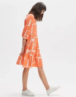 Damen OPUS Kleider^Blusenkleid Wulari Graphic Orange Online Bestellen