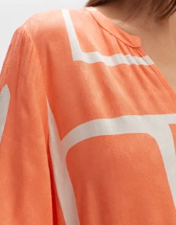 Damen OPUS Kleider^Blusenkleid Wulari Graphic Orange Online Bestellen