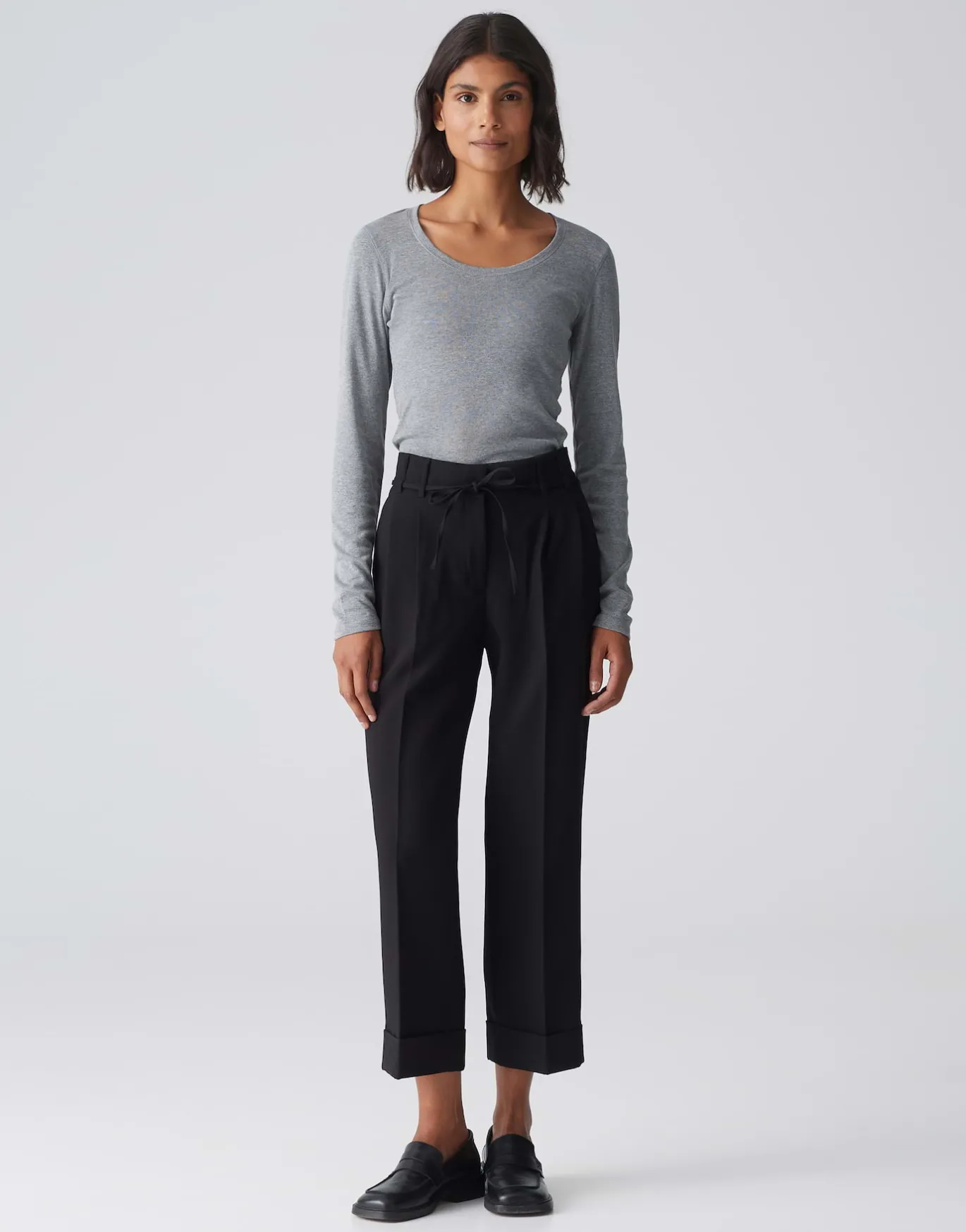 Damen OPUS Hosen^Bundfaltenhose Meeri Schwarz Online Bestellen