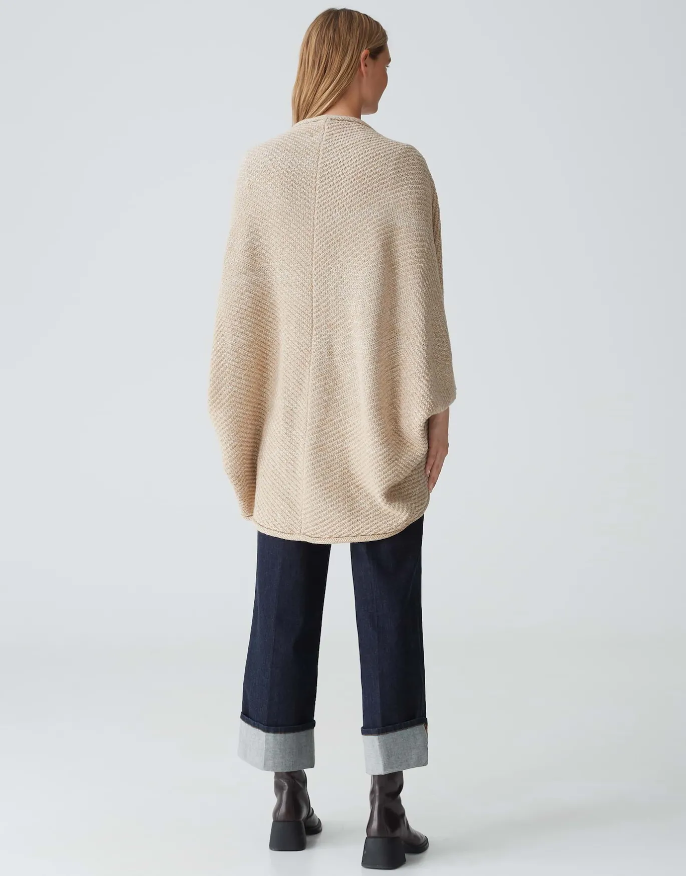 Damen OPUS Strick | Accessoires^Cape Amaryllis Waffle Beige Online Bestellen