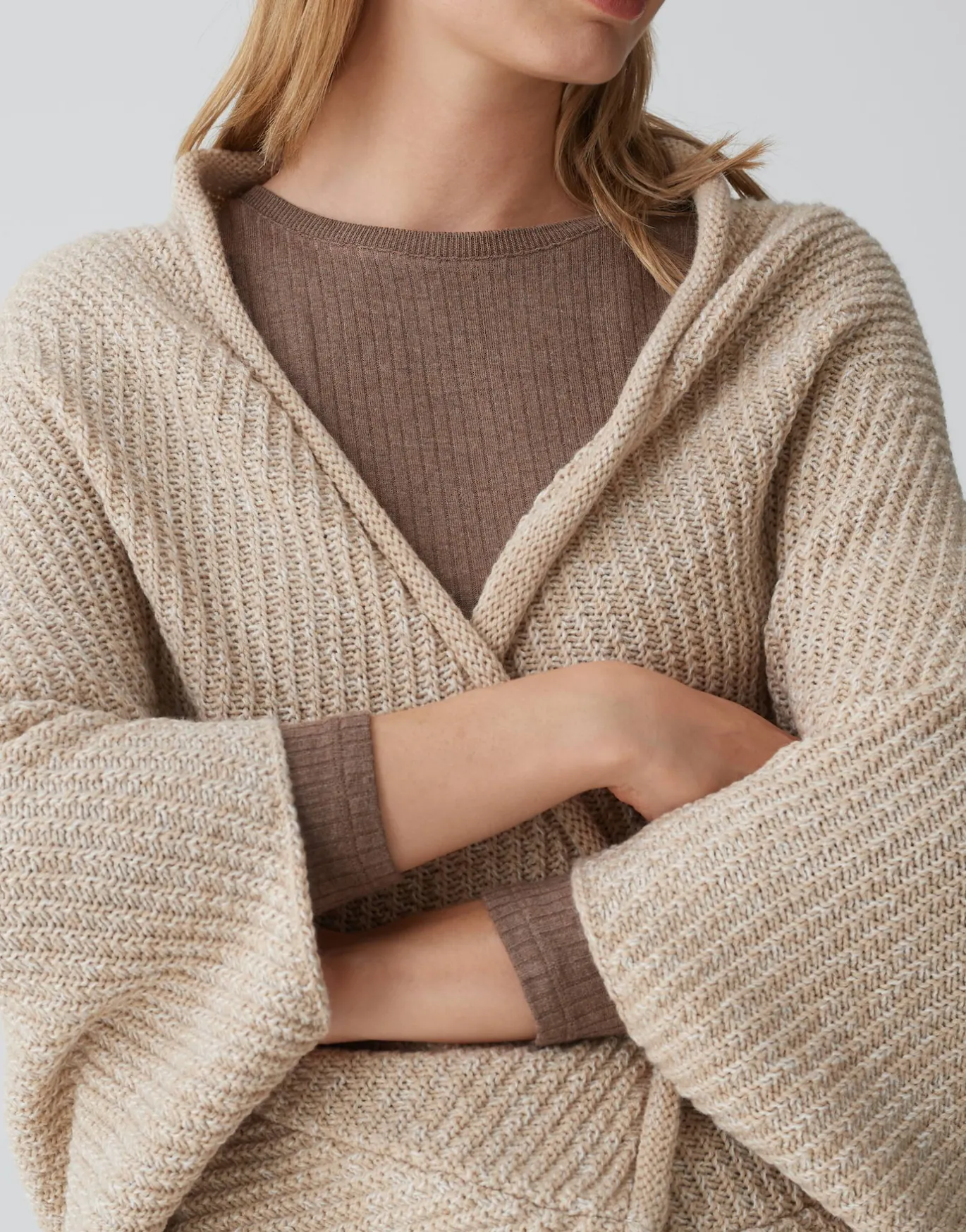 Damen OPUS Strick | Accessoires^Cape Amaryllis Waffle Beige Online Bestellen