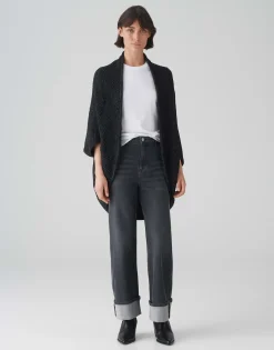 Damen OPUS Strick | Accessoires^Cape Amaryllis Waffle Grau Online Bestellen