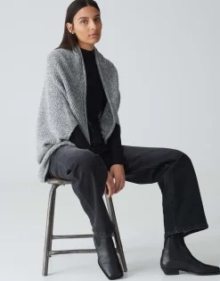 Damen OPUS Strick | Accessoires^Cape Amaryllis Waffle Grau Online Bestellen