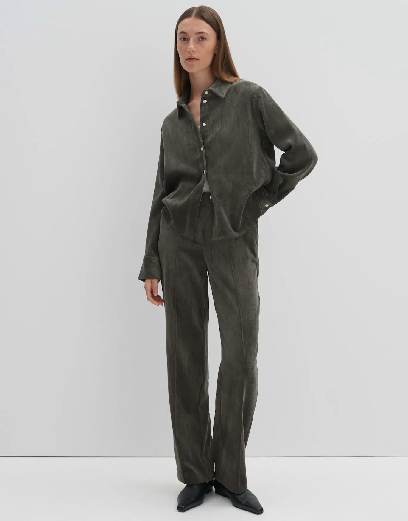 Damen OPUS Blusen^Cordbluse Zortney Detail Grün Online Bestellen