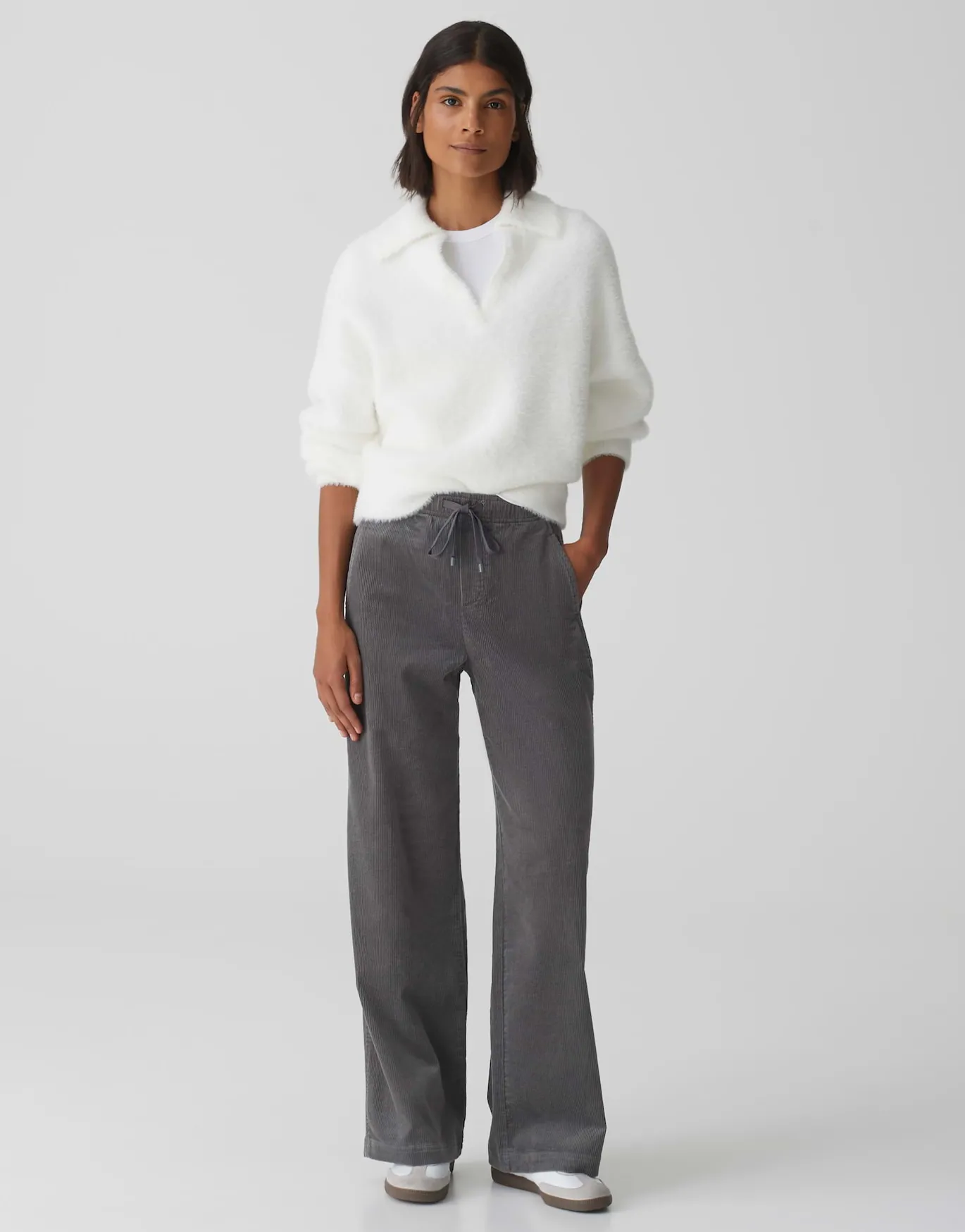 Damen OPUS Hosen^Cordhose Mileni Track Grau Online Bestellen