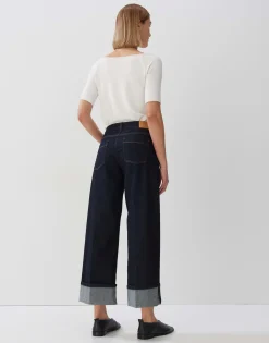 Damen OPUS Jeans^Cropped Wide Jeans Cellma Turn Up Blau Online Bestellen