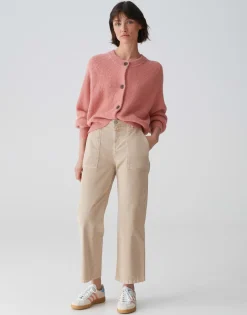 Damen OPUS Hosen | Jeans^Cropped Wide Jeans Mokoti Work Beige Online Bestellen