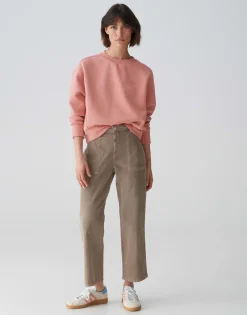 Damen OPUS Hosen | Jeans^Cropped Wide Jeans Mokoti Work Braun Online Bestellen