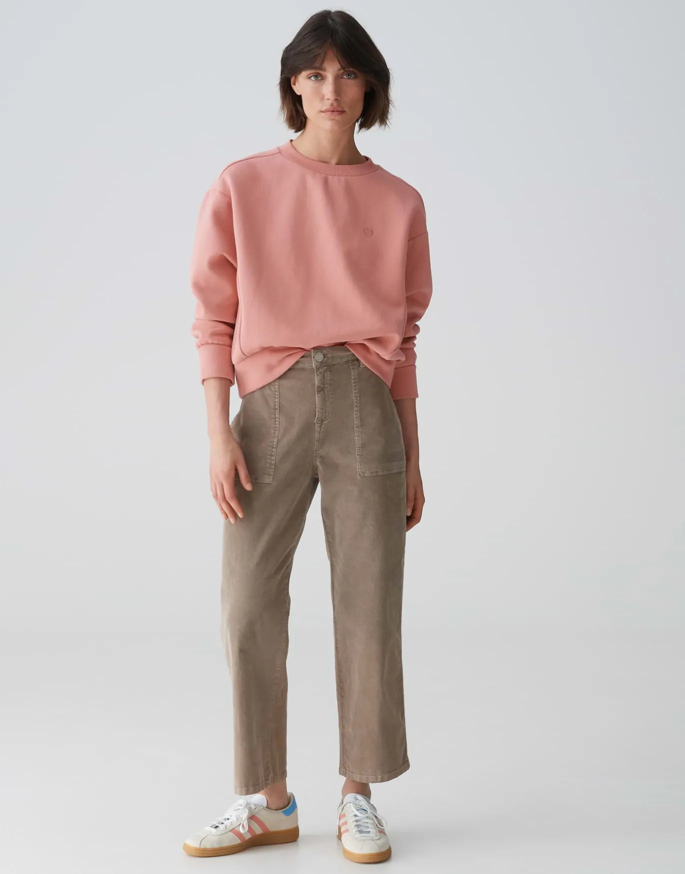 Damen OPUS Hosen | Jeans^Cropped Wide Jeans Mokoti Work Braun Online Bestellen