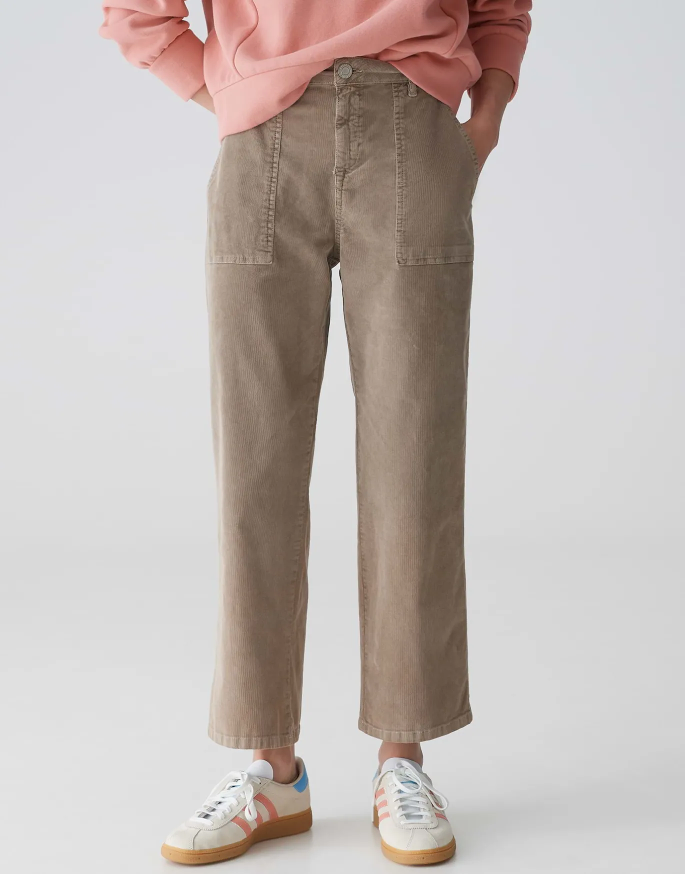 Damen OPUS Hosen | Jeans^Cropped Wide Jeans Mokoti Work Braun Online Bestellen