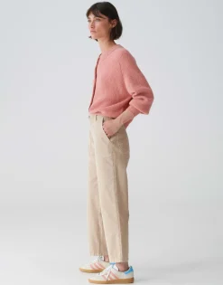 Damen OPUS Hosen | Jeans^Cropped Wide Jeans Mokoti Work Beige Online Bestellen