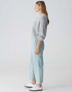 Damen OPUS Hosen | Jeans^Cropped Wide Jeans Mokoti Work Blau Online Bestellen