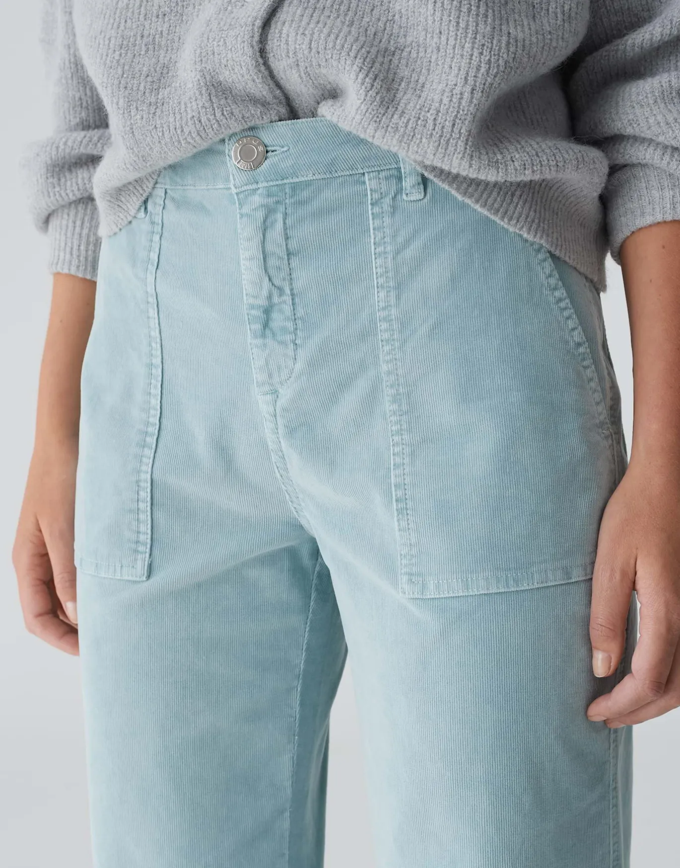 Damen OPUS Hosen | Jeans^Cropped Wide Jeans Mokoti Work Blau Online Bestellen