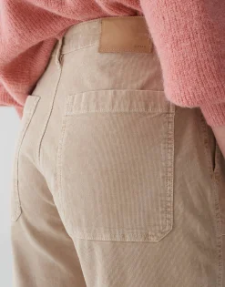 Damen OPUS Hosen | Jeans^Cropped Wide Jeans Mokoti Work Beige Online Bestellen