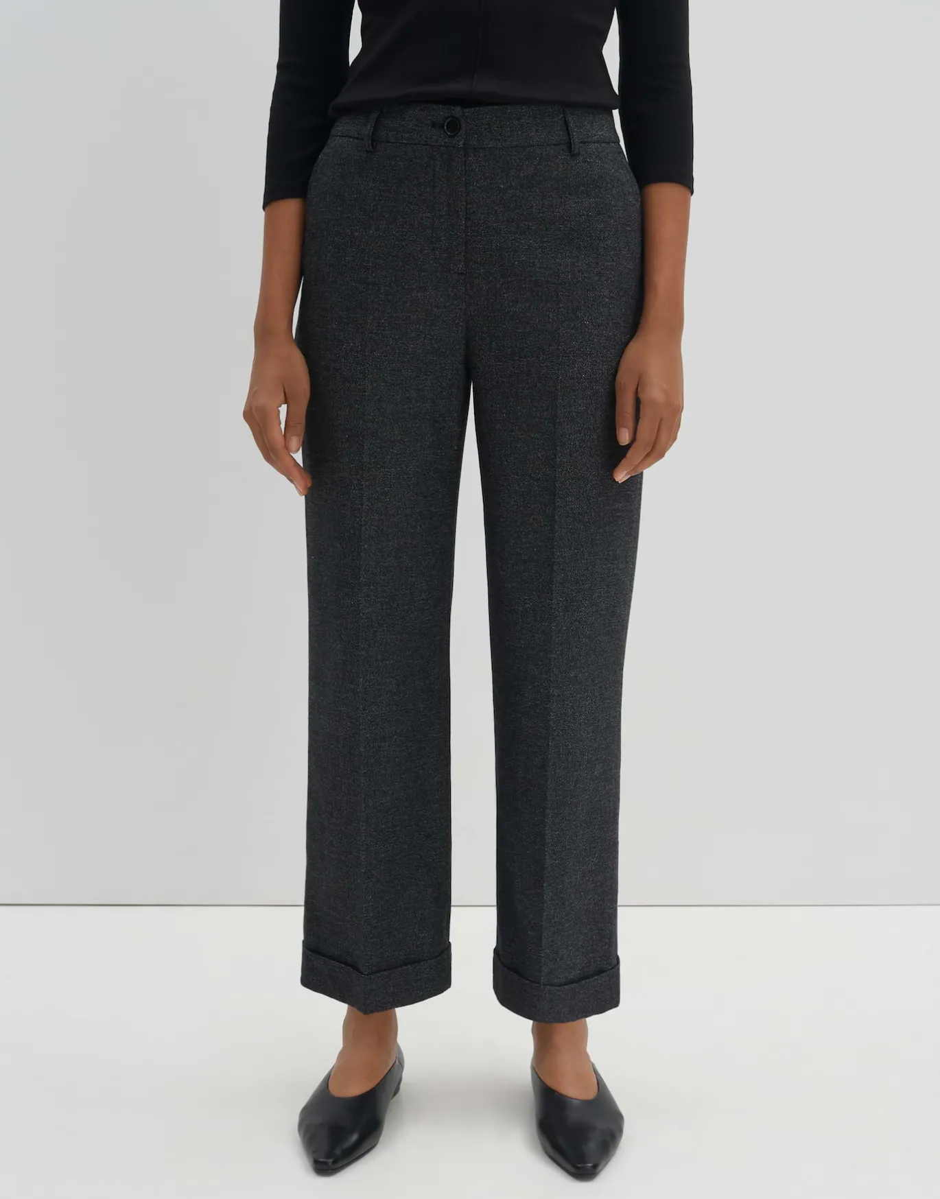 Damen OPUS Hosen^Culotte Cisilia Mélange Schwarz Online Bestellen