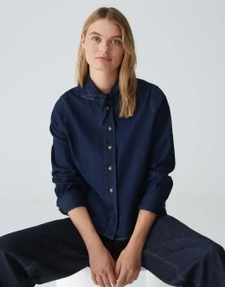 Damen OPUS Blusen^Jeansbluse Farilla Blau Online Bestellen