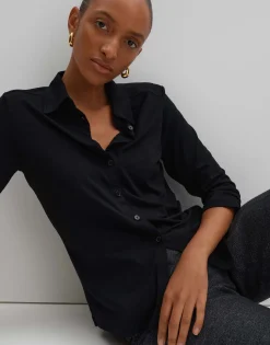 Damen OPUS Shirts | Blusen^Jerseyshirt Kelly Solid Schwarz Online Bestellen