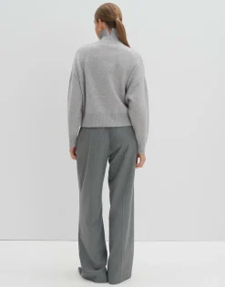 Damen OPUS Strick^Kaschmir Pullover Tija Grau Online Bestellen