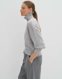 Damen OPUS Strick^Kaschmir Pullover Tija Grau Online Bestellen