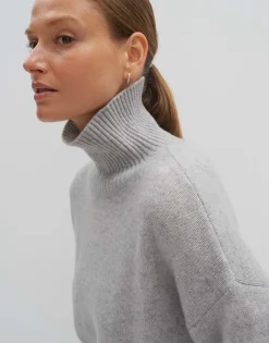 Damen OPUS Strick^Kaschmir Pullover Tija Grau Online Bestellen