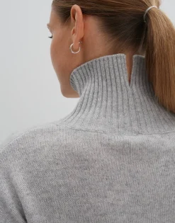 Damen OPUS Strick^Kaschmir Pullover Tija Grau Online Bestellen