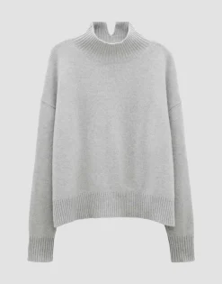 Damen OPUS Strick^Kaschmir Pullover Tija Grau Online Bestellen