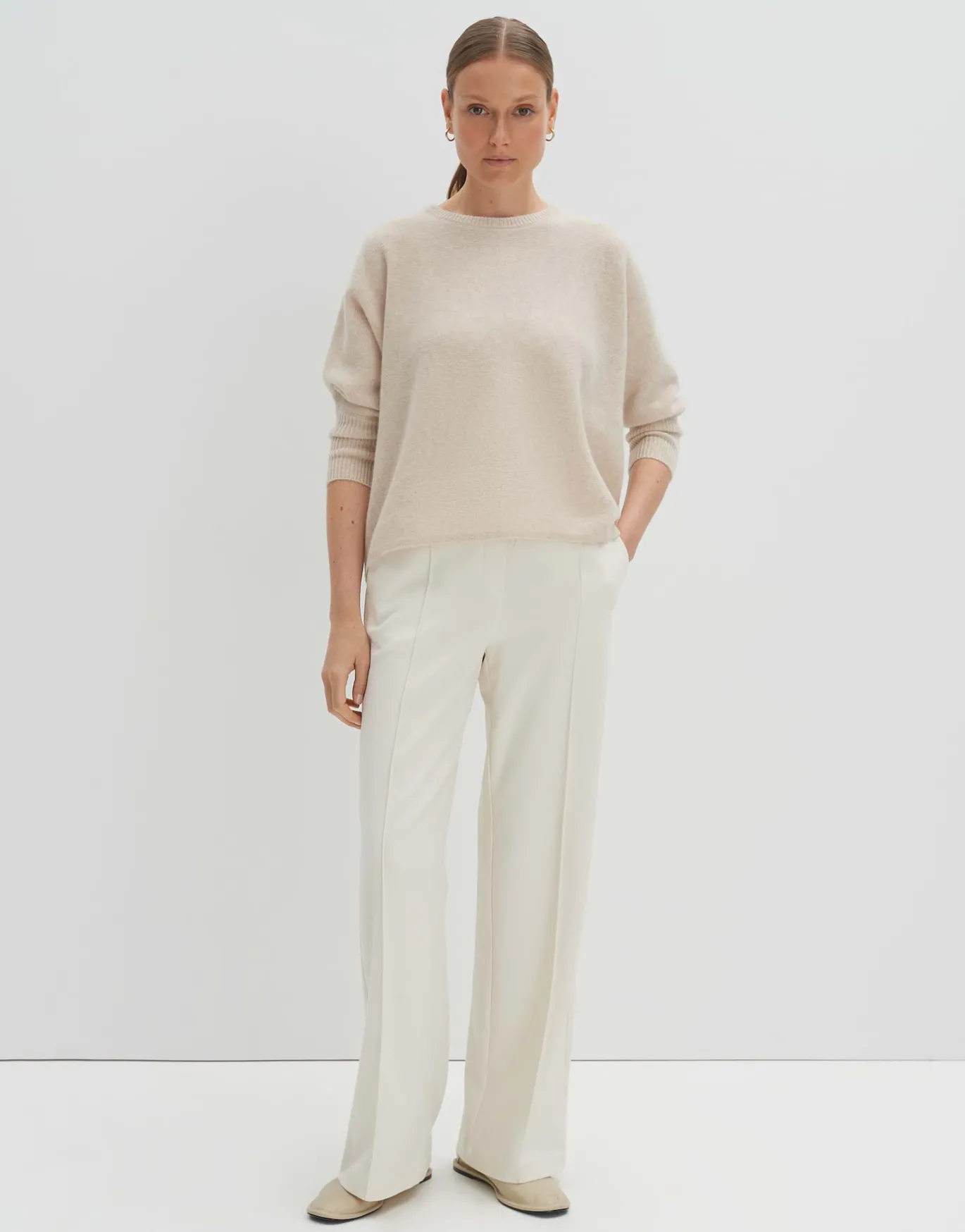 Damen OPUS Strick^Kaschmir Pullover Tjade Beige Online Bestellen