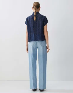 Damen OPUS Blusen^Kurzarmbluse Zlumea Blau Online Bestellen