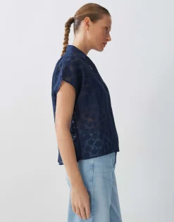 Damen OPUS Blusen^Kurzarmbluse Zlumea Blau Online Bestellen