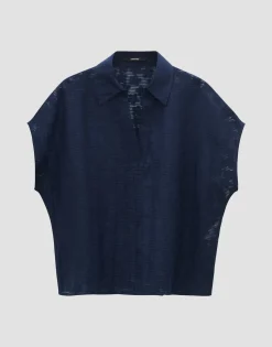 Damen OPUS Blusen^Kurzarmbluse Zlumea Blau Online Bestellen