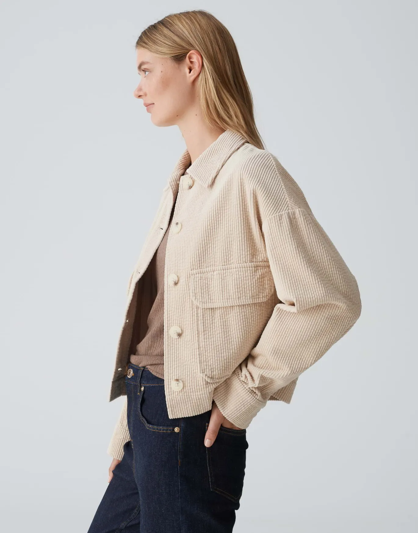 Damen OPUS Jacken / Mäntel | Blazer / Westen^Kurzjacke Hennja Beige Online Bestellen
