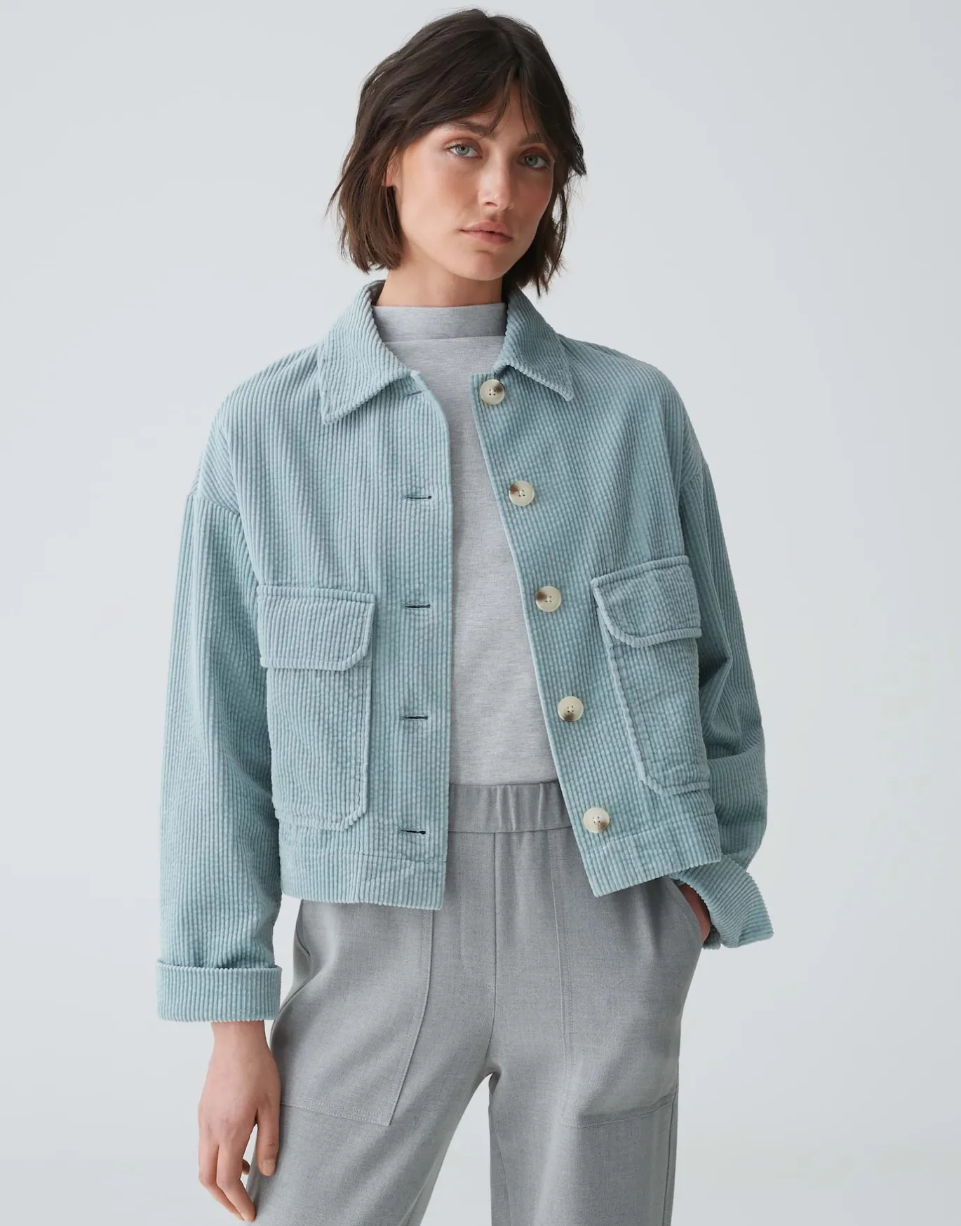 Damen OPUS Jacken / Mäntel | Blazer / Westen^Kurzjacke Hennja Blau Online Bestellen