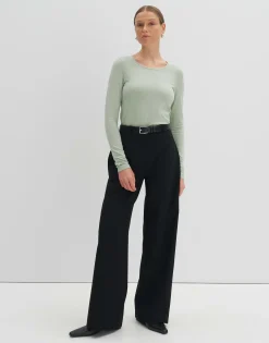 Damen OPUS Basics | Shirts^Langarmshirt Kalia Grün Online Bestellen