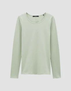 Damen OPUS Basics | Shirts^Langarmshirt Kalia Grün Online Bestellen