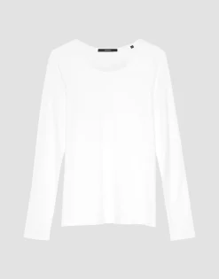 Damen OPUS Basics | Shirts^Langarmshirt Kalia Weiß Online Bestellen