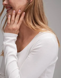 Damen OPUS Basics | Shirts^Langarmshirt Sorana Weiß Online Bestellen
