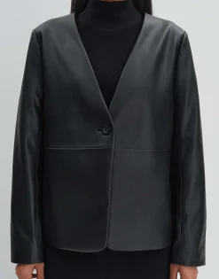 Damen OPUS Blazer / Westen^Lederblazer Noebe Schwarz Online Bestellen