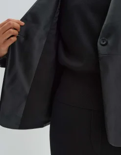 Damen OPUS Blazer / Westen^Lederblazer Noebe Schwarz Online Bestellen