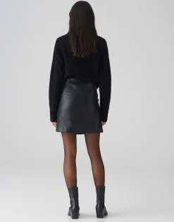 Damen OPUS Röcke^Lederrock Relvina Edgy Schwarz Online Bestellen