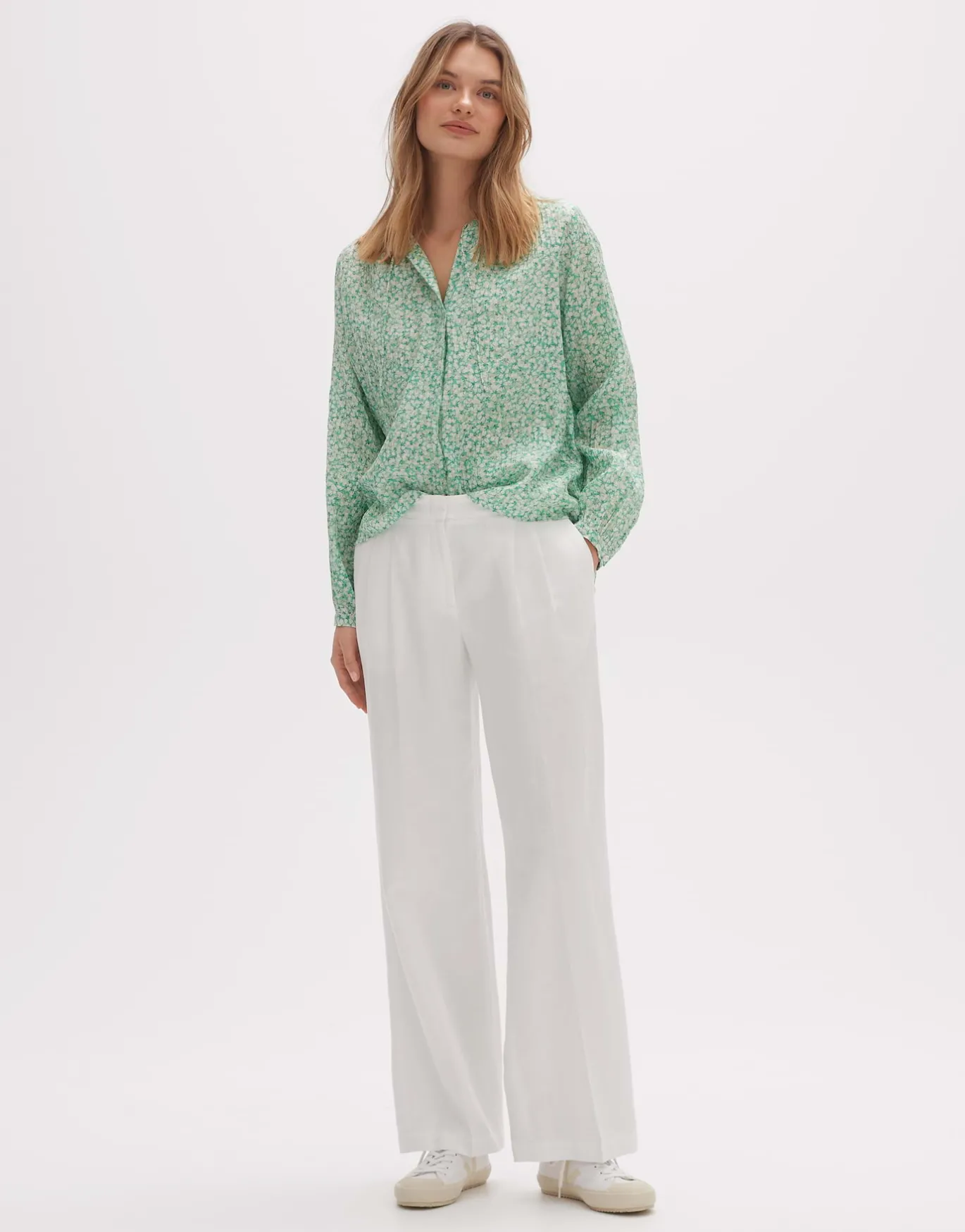 Damen OPUS Hosen^Leinenhose Milis Weiß Online Bestellen