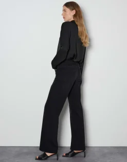 Damen OPUS Jeans^Long Flared Jeans Carie Line Schwarz Online Bestellen