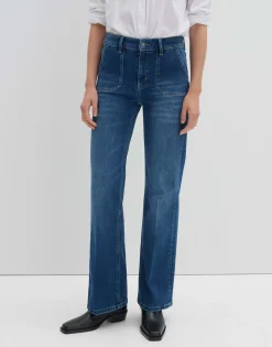 Damen OPUS Jeans^Long Flared Jeans Carie Utility Blau Online Bestellen