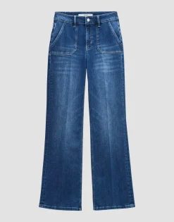 Damen OPUS Jeans^Long Flared Jeans Carie Utility Blau Online Bestellen