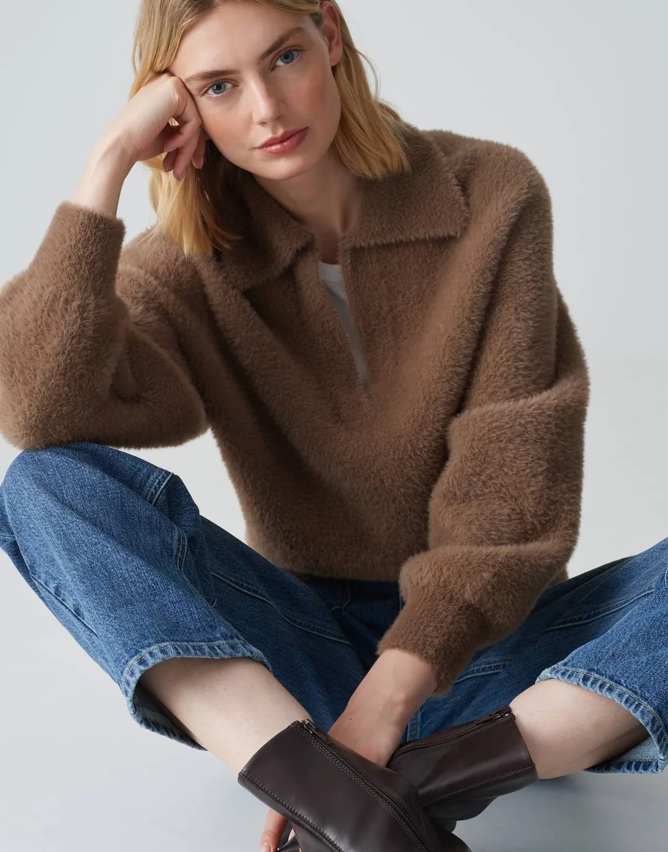 Damen OPUS Strick^Oversize Pullover Posson Braun Online Bestellen