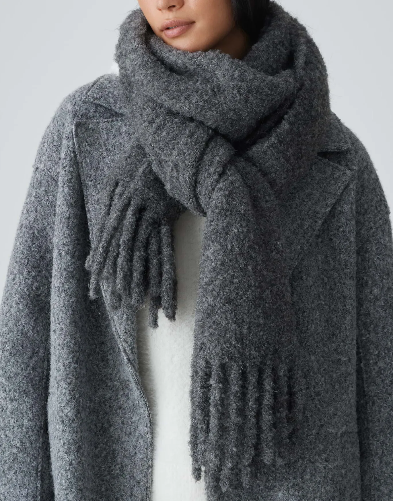 Damen OPUS Accessoires^Oversize Schal Amoni Scarf Grau Online Bestellen