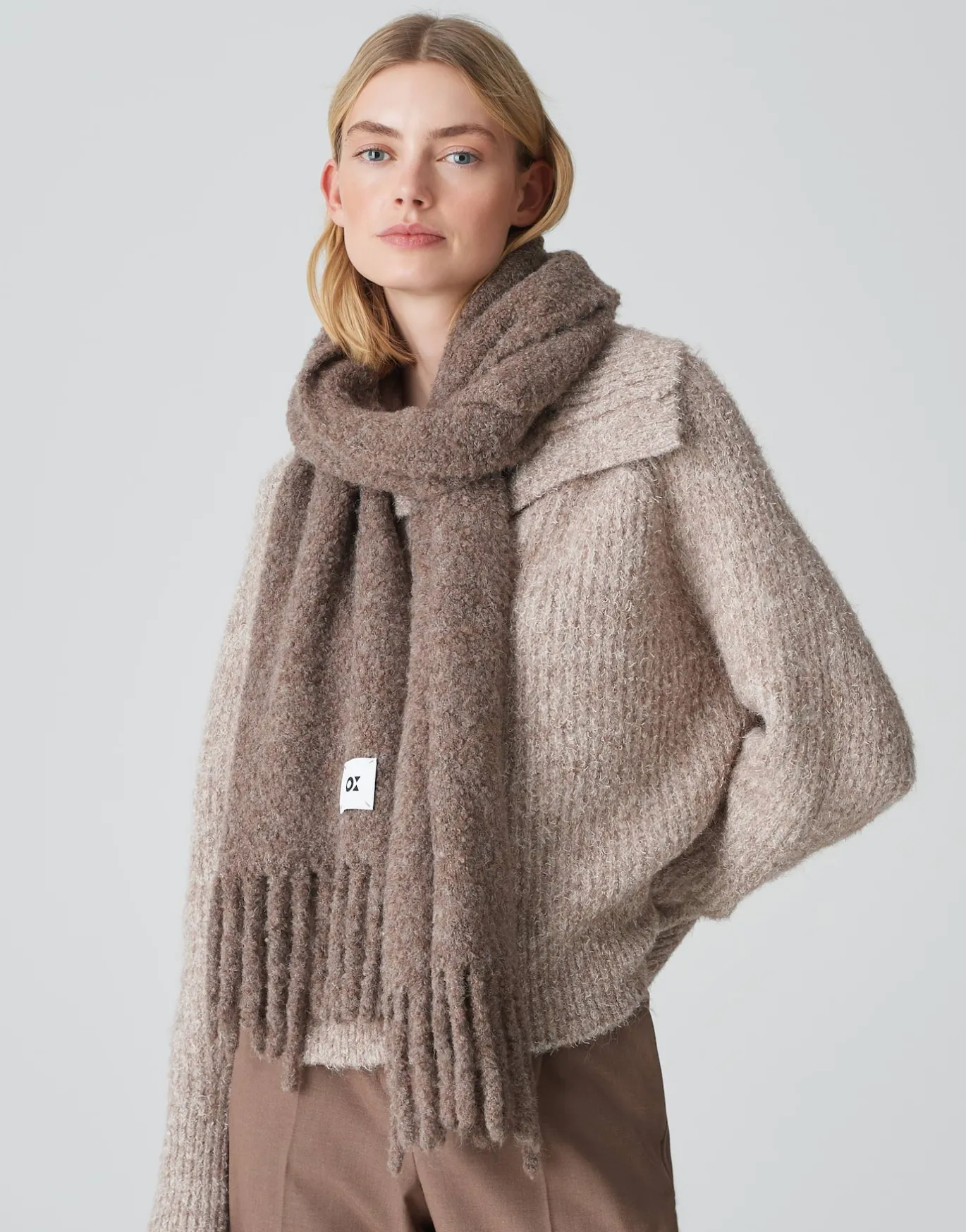 Damen OPUS Accessoires^Oversize Schal Amoni Scarf Braun Online Bestellen